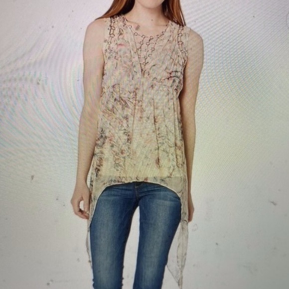 Haute Hippie Silk Floral Runway Top, Sz 10 - Picture 2 of 9